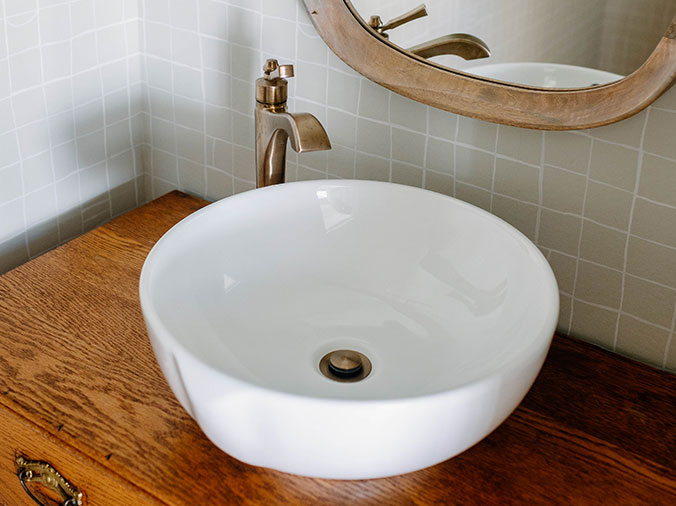 Basin bathroom sink in the Hughes Supply Showroom
